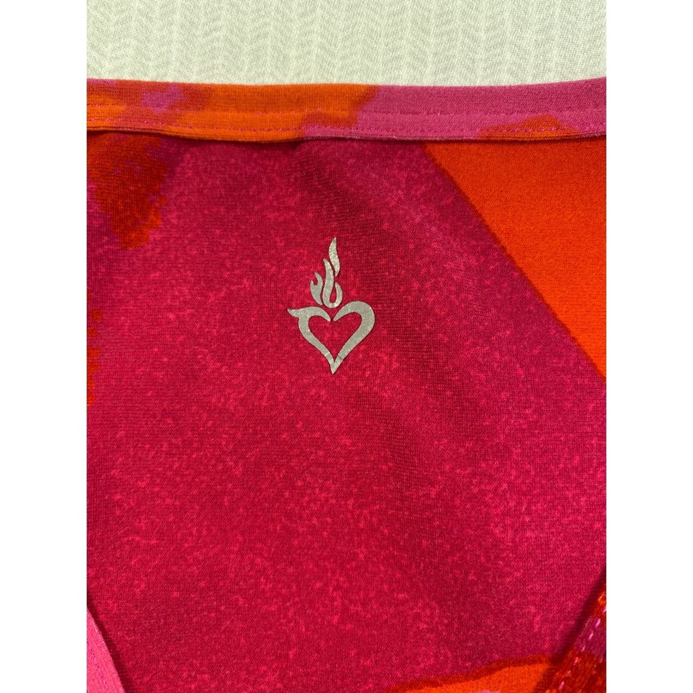 Torrid Active Sports Bra Size 1 Pink Orange Floral Racerback - Picture 10 of 10